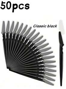 100 件眉毛修剪器、脱毛刀、带防刮保护装置的脱毛刀、面部和身体毛发修剪器、长柄眉毛修剪器、女士脱毛工具、身体毛发修剪器和面部和眉毛剃须刀、长柄锋利刀片简易眉毛修剪工具 - 黑色 - 查看 22