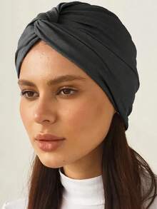 Gorros de Hijab Cruzados para Mujeres, Tela Elástica, Turbante Instantáneo Musulmán, Gorro Listo para Usar, Gorros de Quimioterapia - apuesta - Ver 4