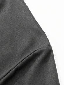 Áo thun nam dài tay cổ tròn, màu trơn, dáng ôm, đa năng, phù hợp mặc hàng ngày, mùa xuân/thu. - Màu xám đen - Xem 4