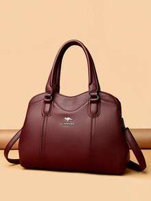 Genuine Soft Pu Leather Handbags For Women Vintage Shoulder Tote Bag Luxury Designer Ladies Large Capacity Purse Bags