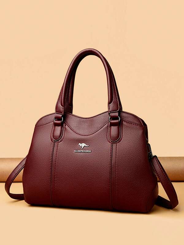 Genuine Soft Pu Leather Handbags For Women Vintage Shoulder Tote Bag Luxury Designer Ladies Large Capacity Purse Bags