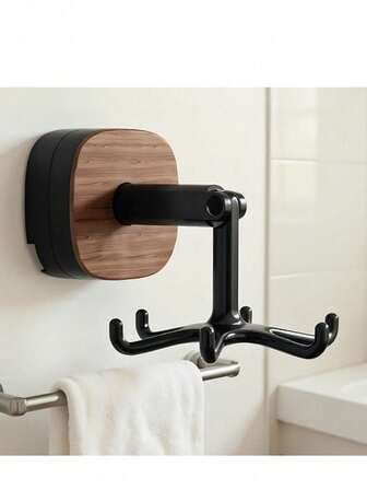 1pc Multi-Function Rotating Seamless Hook, Suction Cup Shower Hook, 360 Degree Rotation No Drill Adjustable Hook, For Windows, Bathroom Doors, Towels, Coats, Robes, Plants, Wreaths, Keys, Pictures And Wreath Display