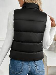 1 pièce Veste/manteau en tweed casual à ourlet asymétrique, idéal pour les sorties de Noël, les fêtes, les voyages, les thés et brunchs, les aéroports en automne/hiver. Tenue élégante et décontractée. - Noir - Voir 6
