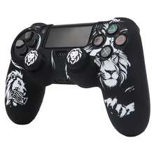 Lion Head Controller Skin Cover For Playstation 4 Controller, RALAN 1 Controller Protector Case+2 CustomisedThumb Grips Caps - Multicolor - View 4