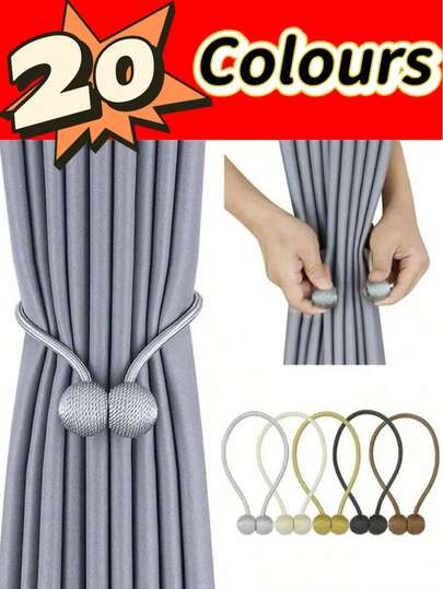 2pcs Window Curtain Tie Backs, Magnetic Curtain Tiebacks, Curtain Tie Holder Clips Suitable For Home, Bedroom, Office Decor; 1pc/4pcs Magnetic Curtain Tiebacks, Headphone Shaped Curtain Clips, No Drill Curtain Fixers, Birthday/Graduation Gift