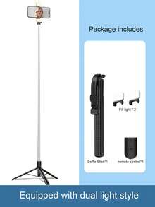 最新款170厘米/90厘米蓝牙遥控自拍杆，蓝牙手机支架，三脚架，适用于室内/室外视频拍摄、录制，可伸缩，360°旋转，防抖，可折叠便携，手持/落地三脚架