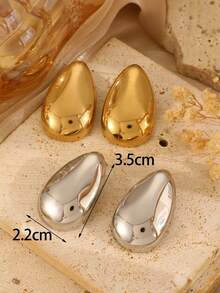 1 pereche de cercei de mozaic, cerc de metal lucios 3D, versatili șic, la modă retro, bijuterii elegante pentru femei pentru purtarea zilnică