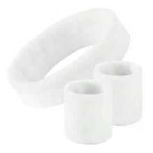 Set de 3 diademas/muñequeras para hombres y mujeres - Bandas de sudor de tela de rizo que absorben la humedad al 125% para tenis, baloncesto, correr, gimnasio, entrenamiento, de unicolor casual de nailon para Navidad