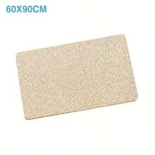 1pc Thicken Simple Solid Color Bathroom Mat With Rubber Backing For Shower Room Bathroom Toilet Rug With Hollow Circle Design, Room Decor - Beige - View 13