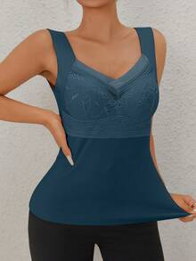 1pc Women's EssElegance Padded Seamless Double-Sided Fleece Thick Warm Underwear Vest, Autumn/Winter