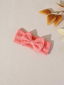 1pc Autumn/Winter New Jacquard Striped Fabric Baby Headband, Cute Solid Bow Infant Headwear, Fashionable Princess Baby Hair Accessories