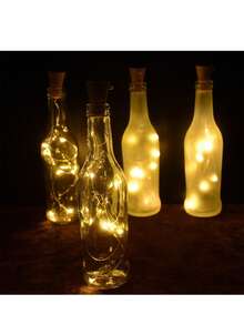 Luces de cadena con forma de corcho para botellas de vino, alimentadas por energía solar, de alambre de cobre, adecuadas para bodas, Navidad, decoración de exteriores, jardín y césped, con luz cálida/blanca/de color