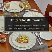 Ivory Plastic Dessert Plates With Scalloped Rim - 6 Pack Of 10 - Appetizers, Desserts, Parties Special Events - 6吋+象牙色 - 查看 3