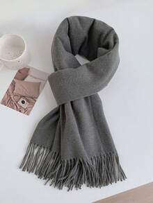 1pc Women's Autumn And Winter New Solid Color Imitation Cashmere Warm Scarf, And Versatile Scarf