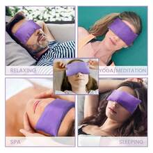 Almohada para los ojos de lavanda para relajación de yoga, máscara de ojos con peso y calentable para ojos secos, compresa caliente y fría con aromaterapia