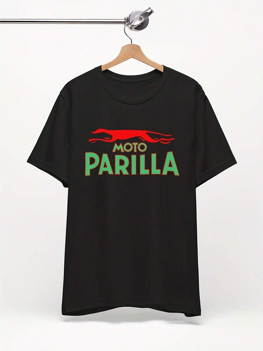 Moto Parilla Motorcycle T-Shirt, Italy Italian Vintage R Racing Motorcycles - Style 10 - View 1