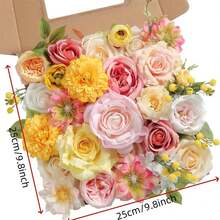 Artificial Rose Box Faux Roses Real Touch Fake Flowers For Home Floral Arrangements Valentines Day Table Centerpiece - 粉色 - 查看 7