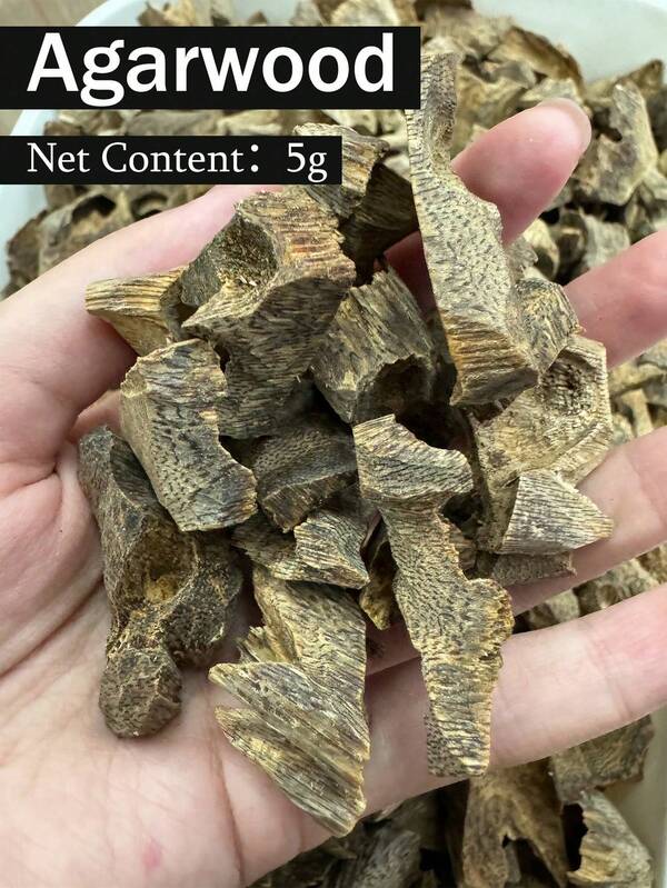 5g Adlerholz, Räucherwerk, rein natürlich, reich an Öl und langanhaltender Duft, milder Duft und starke Diffusion, kann elektrisch, mit Kohle, Feuer und Luft geräuchert werden, reinigt die Luft und entfernt Gerüche, beruhigt Körper und Geist, beruhigt die Nerven und hilft beim Schlafen
