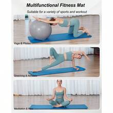 Tapete de Yoga Antideslizante y Cmodos, Yoga para Ejercicio de Calidad y Ecolgico, 183x 61CM, Suavecito y Grueso, Deporte Colchoneta Fitness Alfombrilla Gimnasio de Ejercicio para YogaGymPilates - azul pálido - Ver 7