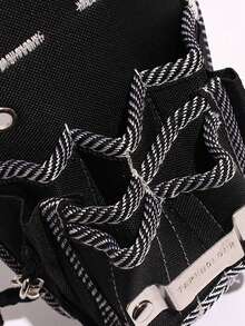 1pc Fanny Pack Tool Bag, Multiple Pockets Electrician Tool Storage Bag With Adjustable Belt Portable Tool Pouch Organizer Bag Multifunctional Tool Belt Pouch Screwdriver Plier Nylon Canvas Storage Bag,Hardware Tool Waist Bag,A Great Gift For Craft Enthusiasts,A Great Gift For Outdoor Enthusiasts,A Perfect Gift For Family, Friends, And Loved Ones, Including Christmas And Thanksgiving Gifts. - Multicolor - View 3