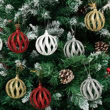 Set de 6 piezas de decoraciones navideñas, bolas colgantes navideñas creativas, adecuadas para decorar el árbol, perfectas para el hogar, centro comercial, hotel, cafetería, restaurante y celebraciones navideñas al aire libre, decoraciones navideñas para el hogar, regalos navideños, decoración navideña - Multicolor - Ver 2
