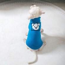 1 buc Haine pentru animale de companie la vânzare transfrontalieră, pulover tricotat pentru ursuleț de pluș, panda, cățeluș, îmbrăcăminte casual pentru animale de companie pentru toamnă/iarnă - roșu - Vizualizare 8