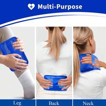Gel Ice Pack With Strap - Reusable Cold Compress For Knee, Back, Ankle Injury - Hot & Cold Gel Ice Bag