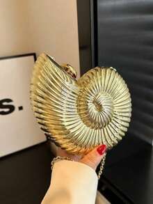 #金贝壳包#爆红！金属质感晚宴包惊艳小众时尚 - 金色 - 查看 3