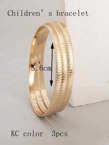 3 أساور معدنية فاخرة بنمط سهم بسيط للارتداء المتراكب