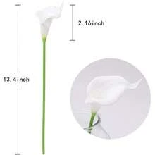 3/150Pcs White Calla Lily Artificial Flowers Bouquet ,Real Touch Faux Flower For Spring Decoration Wedding Vase Home Restaurant Bedroom Decoration, Holiday Birthday Party Accessories, Outdoor Garden Decoration, Home Office Room Holiday Decoration, Dining Table Decoration Farmhouse Decoration - Milky White 1 - View 2