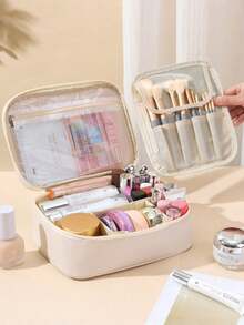 1pc Women's Large Capacity Portable Travel Cosmetic Bag Toiletry Organizer - Multicolor - View 6