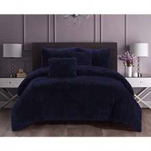 Ramesses Shaggy Fleece Comforter Set King Midnight Blue - MidnightBlue - View 3