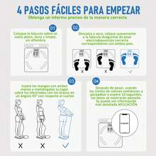 Bascula Digital Corporal 8 Electrodos,de grasa corporal para Peso y Porcentaje de Grasa, Bascula Inteligente de Alta Precisión Con Pantalla a Color VA - 1 - Ver 8