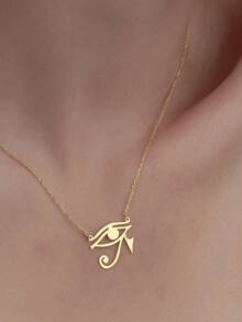 1 件 18K 镀金不锈钢太阳神之眼项链、太阳神之眼项链、荷鲁斯之眼项链、荷鲁斯之眼、埃及护身符项链、埃及符号吊坠、圣诞礼物、送给妈妈的礼物 - 金色 - 查看 4