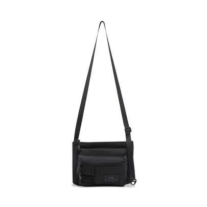LI-NING Unisex Casual Nylon Shoulder Bag, Adjustable Strap, Multi-Pocket Design, Suitable For Daily Use And Travel, Beige ABDV291