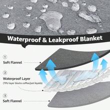 Waterproof Blanket Bed: Reversible Soft Flannel Love Blanket 60x 80 Bed Blanket Couples Washable, Spill - Proof Dog Throw Blanket Couch, Sofa Protect, Camping, Travel, - 30吋 x 40吋 + 灰色 - 查看 3