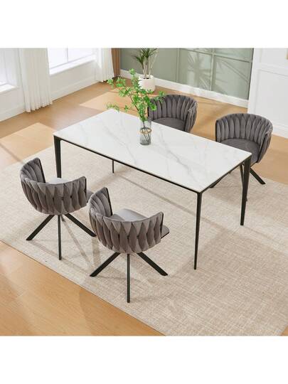 Fluwelen Seats Heavy Metal Frame, 180 Degree Swivel Function, Back, Zachte Luxurious Flexible Between Living Room, Budol Creative Workspace (Set Of 2)