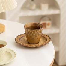 Caneca de cerâmica artesanal para latte art, 200ml (1 unidade), caneca criativa para café, ideal para casa, cafeterias e uso doméstico. - Multicolorido - Ver 3