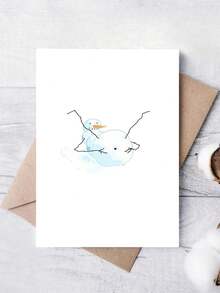 1pc Humorous Rude Snowman Christmas Cards With Envelopes - Playful Snowman Design, Festive Holiday Greetings For Family, Friends & Colleagues - Multicolor - View 11