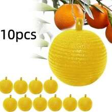 Pack Of 10 Insect Traps, Sticky Fly Catcher, Fly Trap, Indoor Mosquito Repellent, Outdoor Wasp Trap, Fly Trap For White Leaf Flies And Aphids, Sticky Yellow Sticky Insect Ball, Fruit Tree Fly Attractant Ball, Melon Fruit Fly Sticky Ball, Insect Attractant Ball, Sticky Flying Insect Ball For Indoor And Outdoor, Fruit Fly, Fly Mosquito, Fruit Shop, Kitchen Trash Can, Pest Control Artifact, Sticky Insect Board - 黃色 - 查看 1