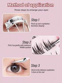 36 cílios postiços sem cola, extensões de cílios segmentadas, cílios de girassol de ponta dupla, cílios de cluster único, olhos alargados, fáceis de aplicar, prontos para usar, adequados para festas, apresentações, encontros, reuniões, vida diária e diversas ocasiões - Preto - Ver 7