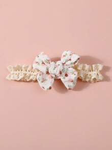 0-1岁婴儿发带袜子套装，女宝宝蝴蝶结发带1个+防滑地板袜1双 - 彩色 - 查看 5