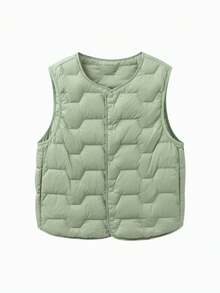 Balabala Kids Lightweight Down Vest Toddler Winter 2025 Waterproof & Warm - Earthy Green - View 4
