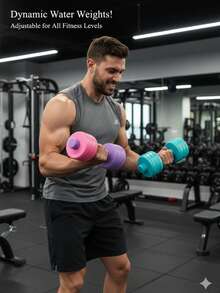 1pc Adjustable Water-Filled Dumbbell, Yoga Exercise Dumbbell, Portable Dumbbell For Outdoor Workout, Strength Training Dumbbell