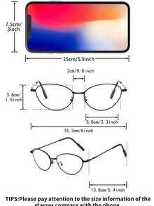 Women's Fashionable Retro Minimalist Cat Eye Metal Eyeglasses - Clear - View 6
