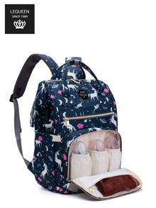 LEQUEEN 1 buah Tas Mummy Kain Oxford dengan Banyak Kompartemen, Tas Popok Ibu Hamil Kapasitas Besar untuk Bepergian, Desain Ransel Cocok untuk Wanita Hamil - MultiWarna - View 21