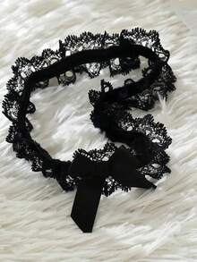 1pc Sexy Lingerie Accessory - Women's Bow Leg Garter, Lace Suspender Belt, Bow Leg Garter, Wedding Suspender, Bridal Role Play Fashion Thigh Garter