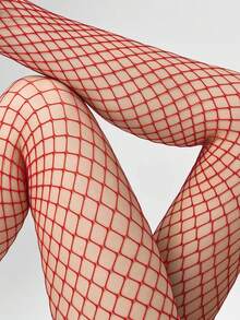 1pc Women's Plus Size Sexy Ripped Hollow Fishnet Pantyhose Tights, Sexy Ripped Hollow Pantyhose Stockings With Vintage Ripped Design, Suitable For Clubbing/Party/Daily Wear Christmas Gift