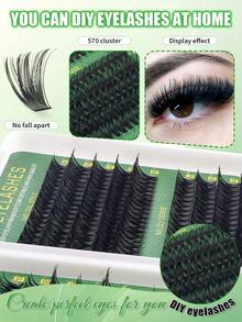 600/570/300/270支/包 单根假睫毛，蓬松浓密，30D+40D+50D+60D+80D+100D+100D+120D 单根假睫毛，浓密卷翘，D型卷度，10-16毫米纤细，适合日常佩戴、派对、音乐节、万圣节、圣诞节等场合，打造完美妆容。防水合成貂毛材质。 - DD - 查看 9