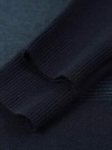 Men Striped Crew Neck Casual Minimalist Design Thick Knit Sweater, Winter, Long Sleeve Top